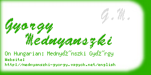 gyorgy mednyanszki business card